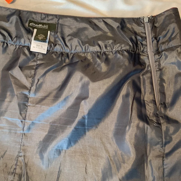 Eddie Bauer size 10 wool mini skirt red gray plaid tartan size zip lined buckeye - Picture 4 of 6